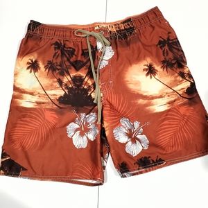 Croft & Barrow Tropic Print Swim Shorts Size M